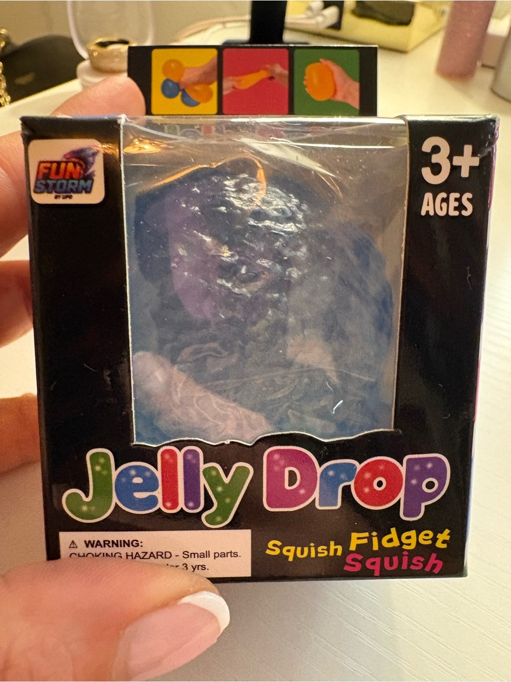 Storm Jelly Drop Squish Fidget Toy - Blue